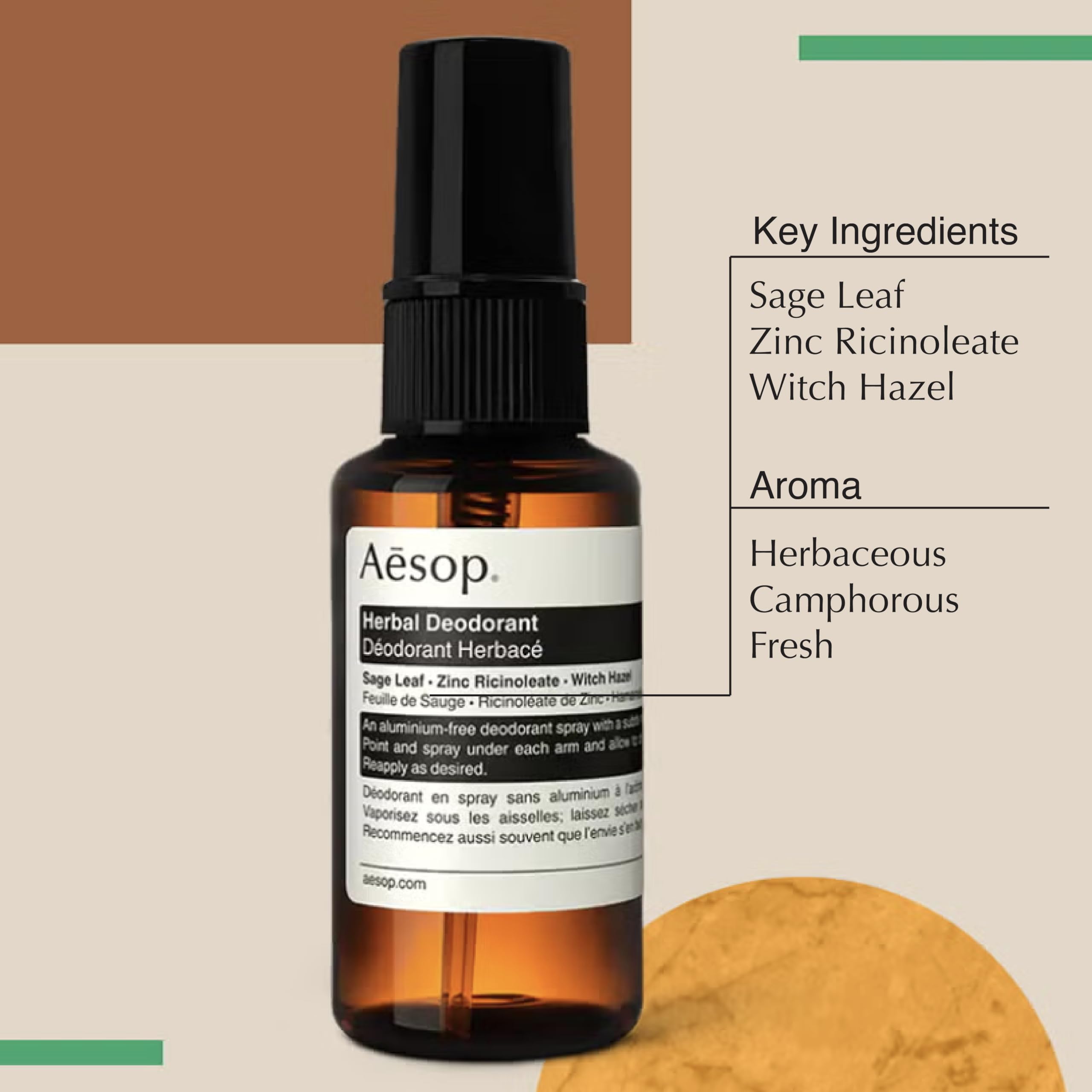 Amazon.com : Aesop Herbal Deodorant Spray | Aluminum Free