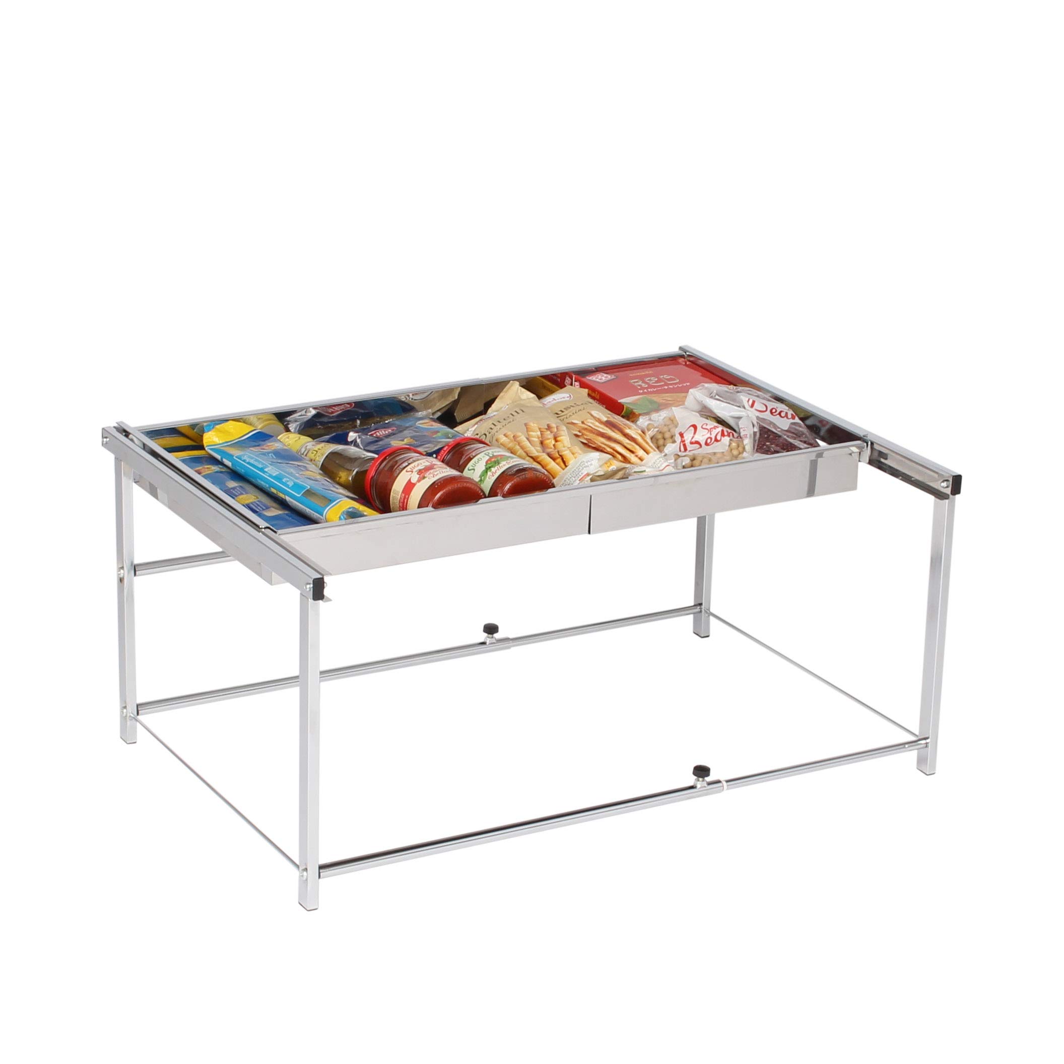 Amazon.co.jp: 川口工器 シンク下 幅伸縮 引き出し ラック ステンレス