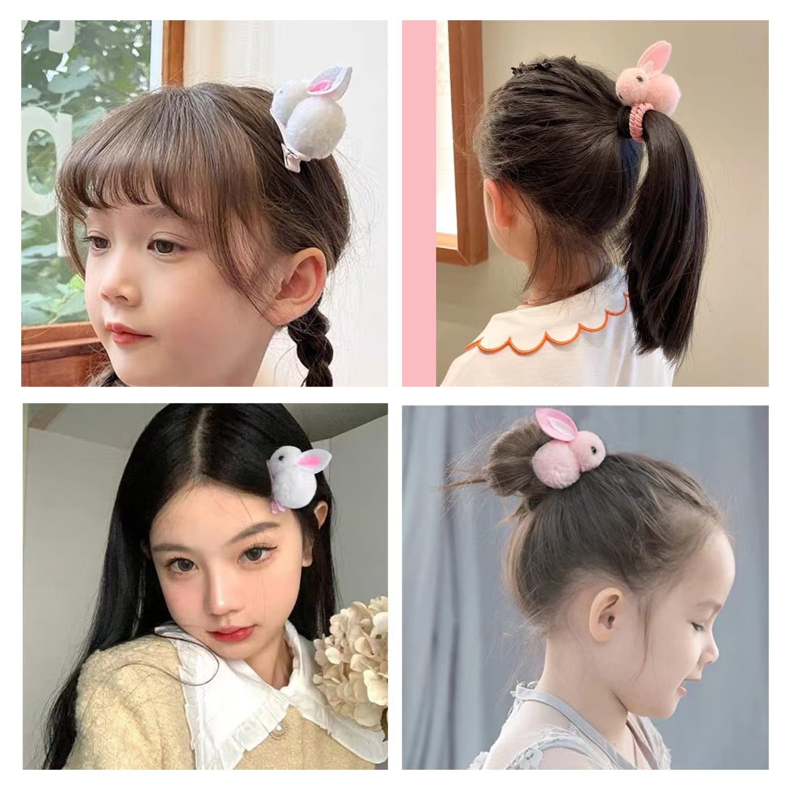 Amazon | ZNUJS(さちえ) ウサギ ヘアクリップ【4本セット】卯 兎 年
