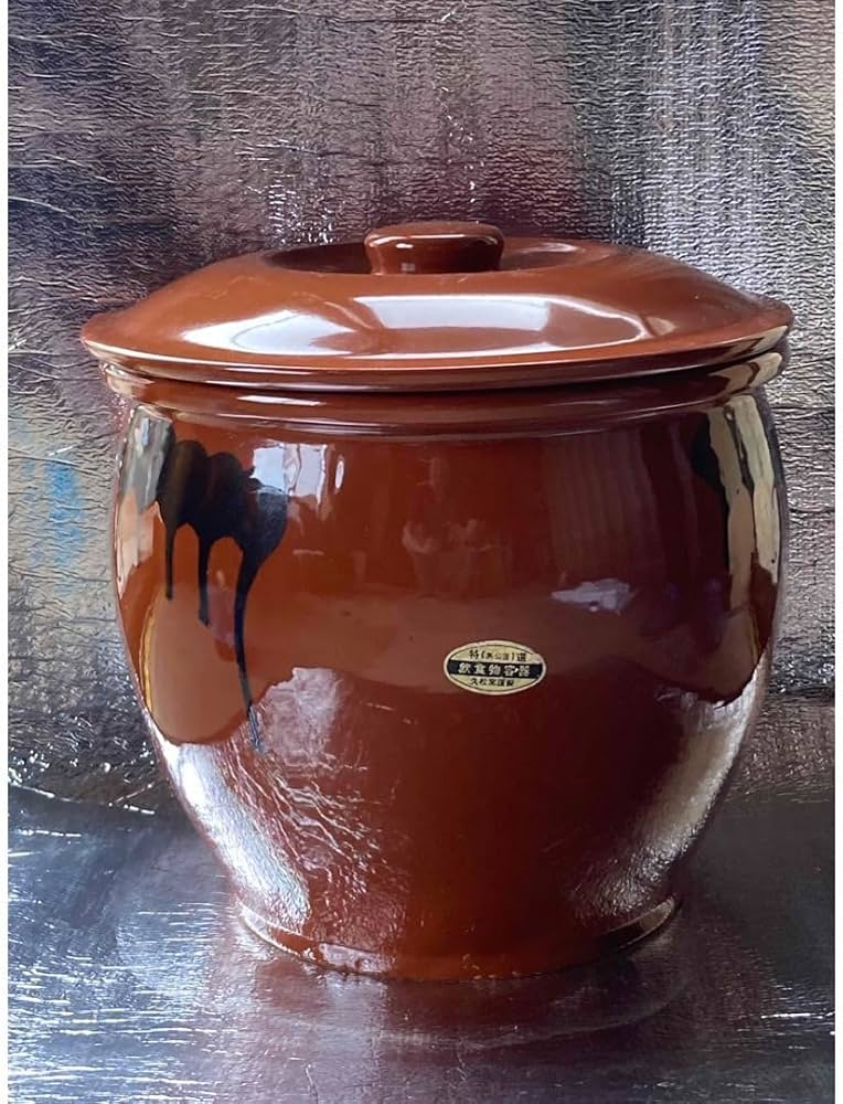 常滑焼 久松窯 甕 切立蓋付 8号日本製容器