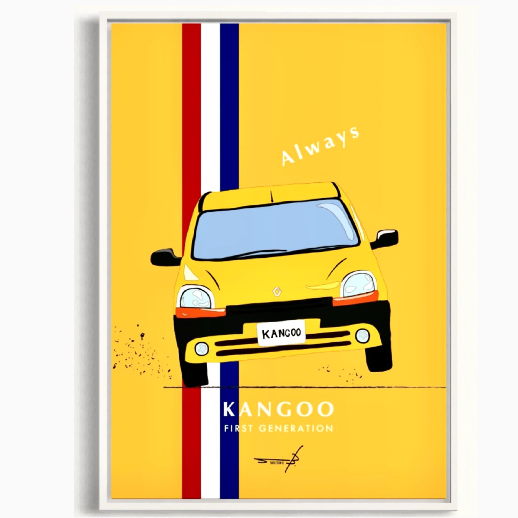 Amazon.co.jp: ルノー カングー ポスター A2額入り ポップアート