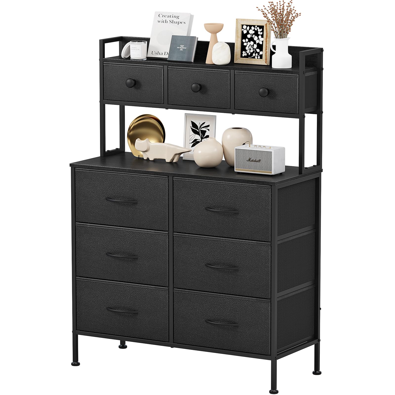 Amazon｜SINNONAKA 2段棚タンス 9杯ハイチェスト 収納チェスト