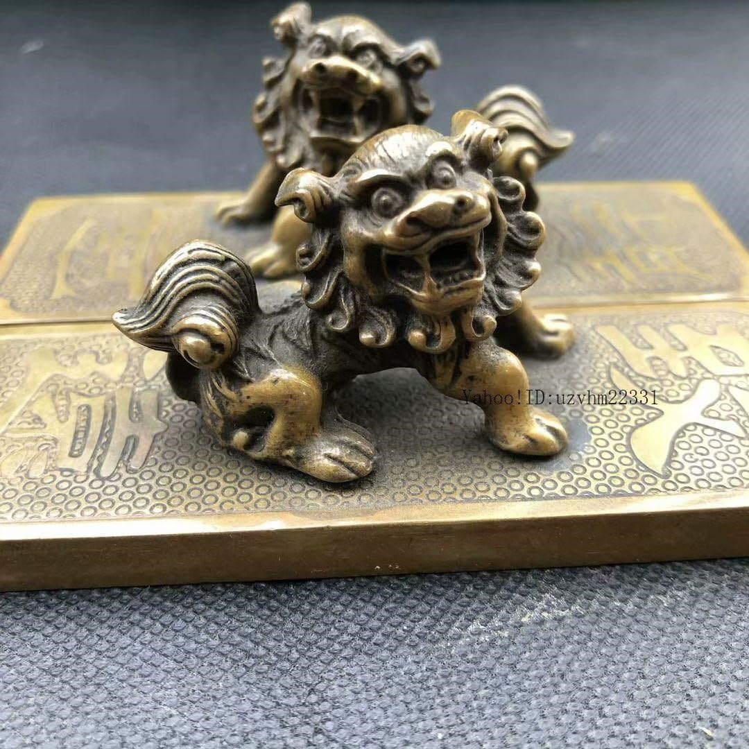鎮尺 鎮紙 銅器 獅子 寧静致遠 圧尺 書道 工芸品 美術品 置物鎮尺 鎮紙
