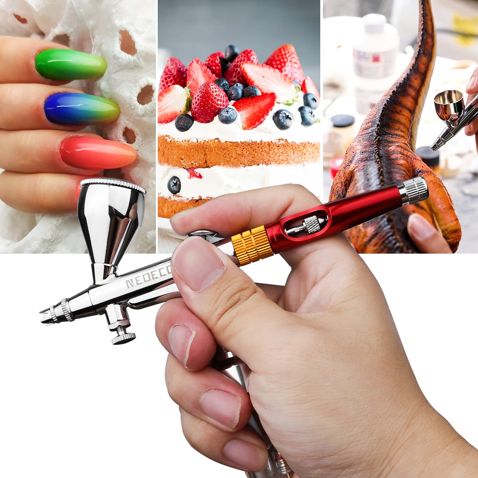 Amazon.co.jp: NEOECO 多目的エアブラシキット、デュアルアクション