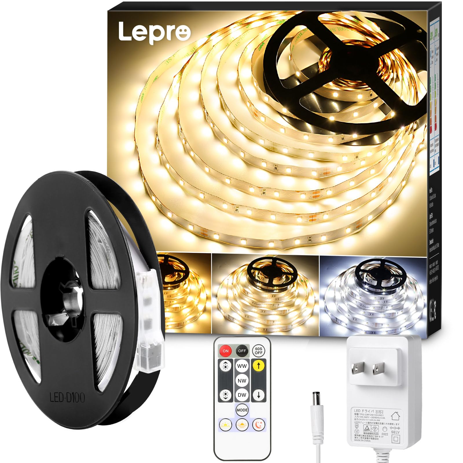 Amazon | Lepro LED テープライト 10m ledテープ 電球色・昼光色・昼