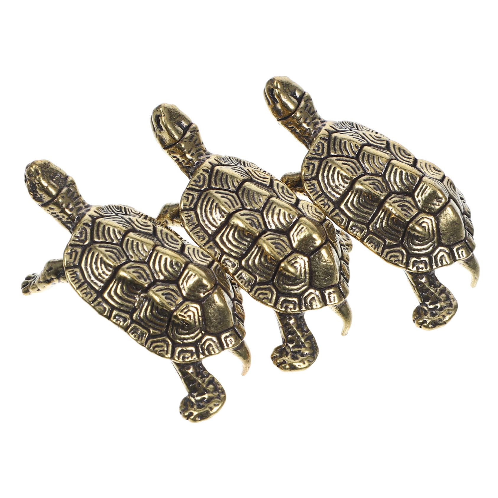 Amazon.co.jp: VINTORKY 3個 カメの装飾品 銅製の亀の彫刻 銅亀飾り 亀