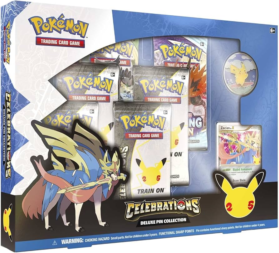 Pok?mon TCG: Celebrations Deluxe Pin Zacian LV.X Booster
