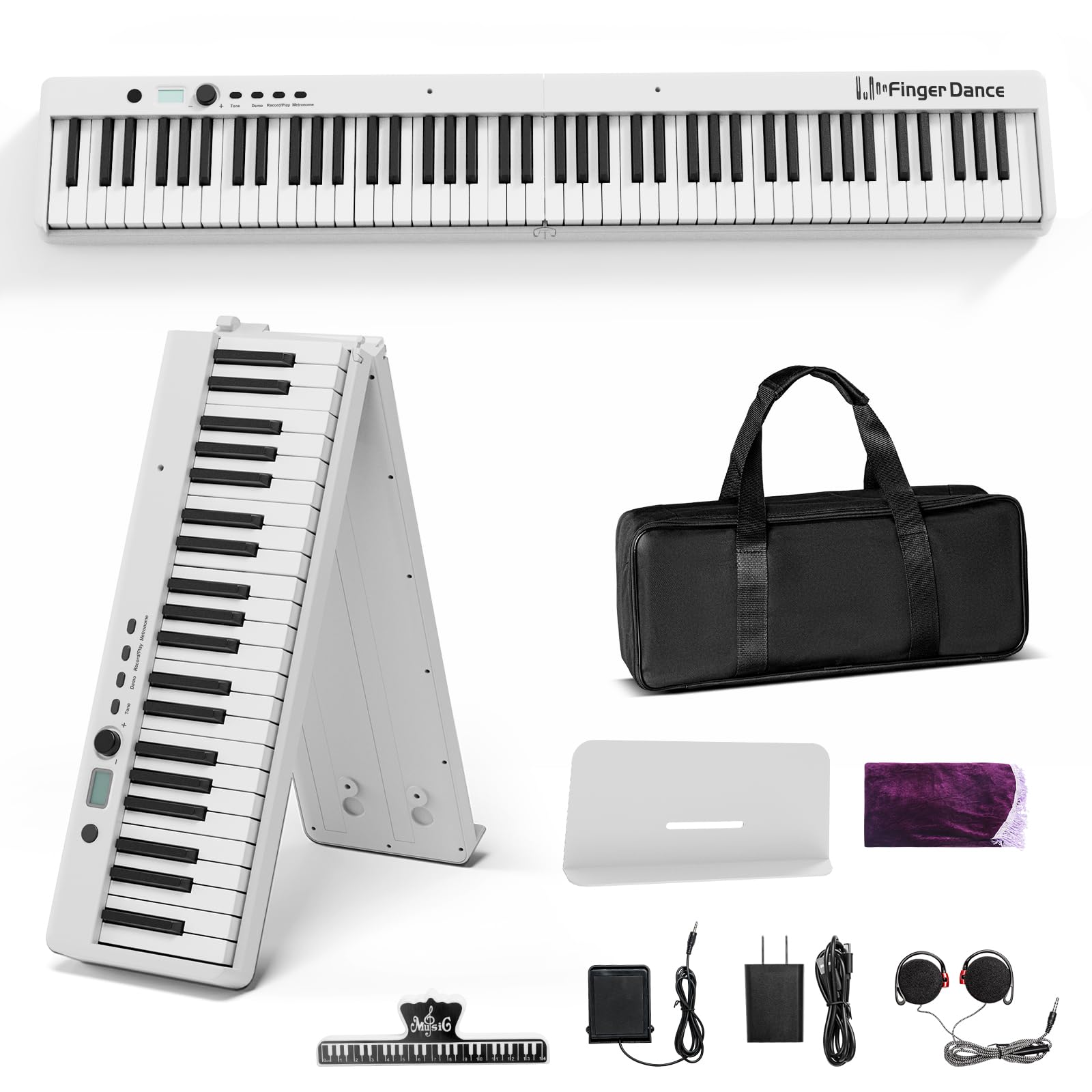 Amazon.com: Finger Dance Folding Piano Keyboard 88 Keys, Portable