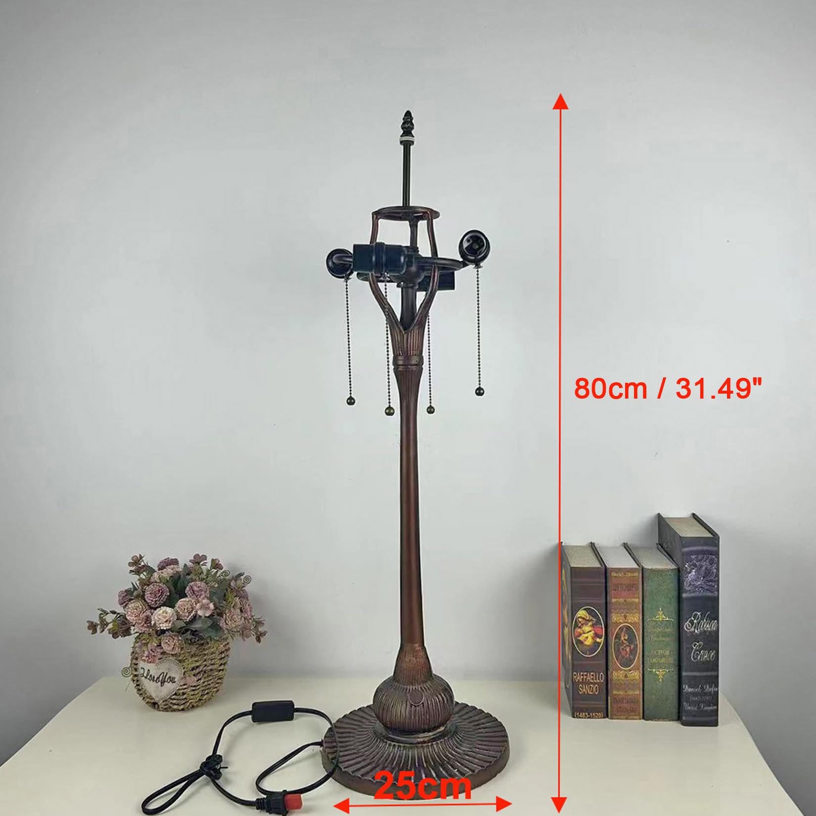 Amazon.co.jp : ヴィンテージ 4 ライト テーブルランプ ベース交換のみ