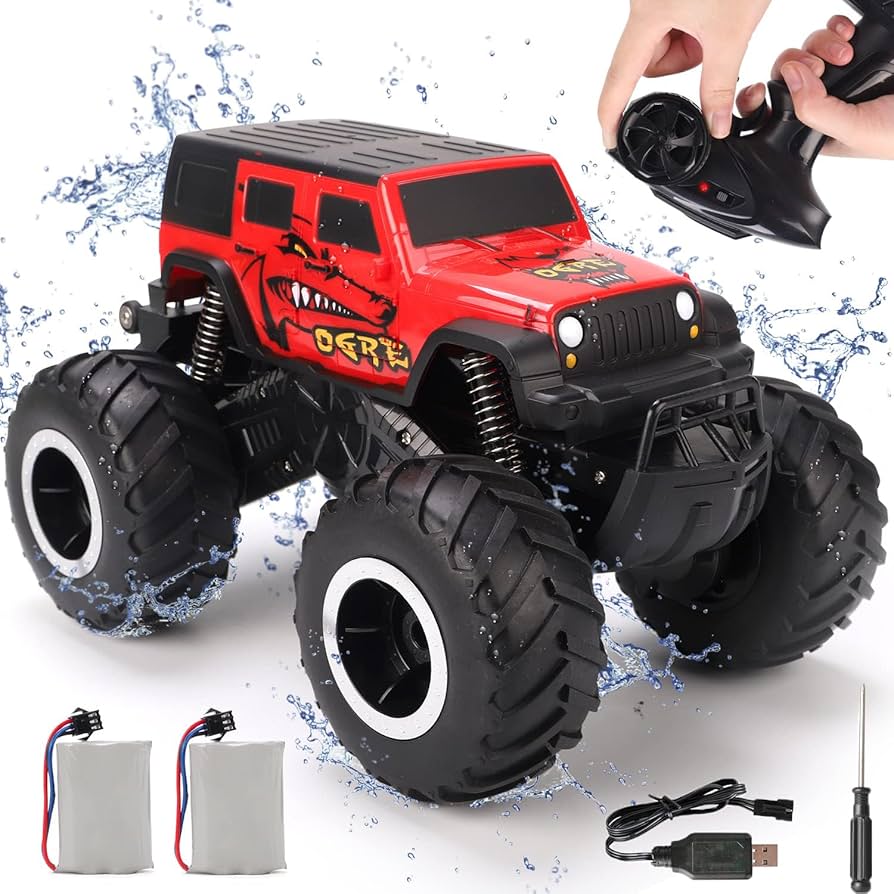 Amazon.co.jp: ラジコンカー こども向け オフロード 水陸両用 4WD 四輪