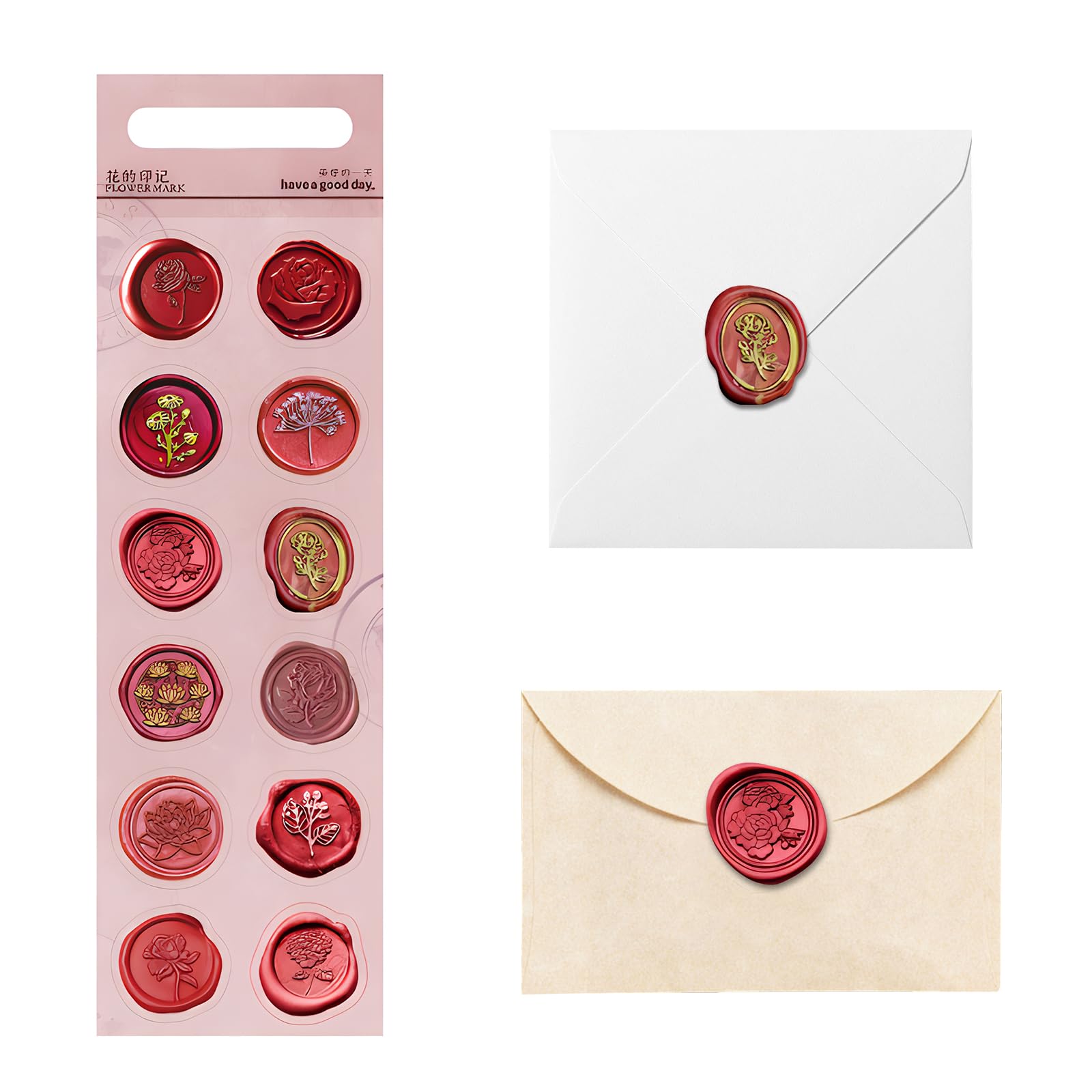 Amazon.co.jp: Coollooda シーリングスタンプ シール スタンプ (12個