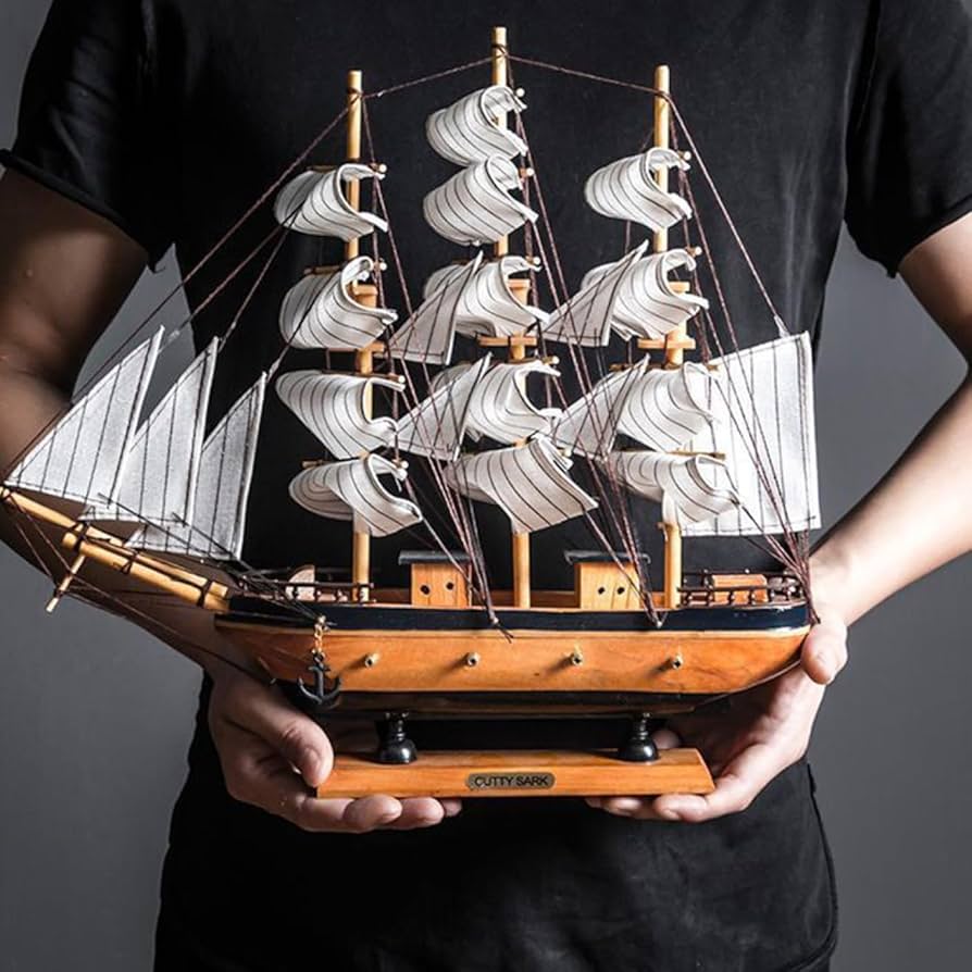 Amazon.co.jp: [dhiuebc] 帆船模型 オブジェ 39cm 木製 手作り モデル
