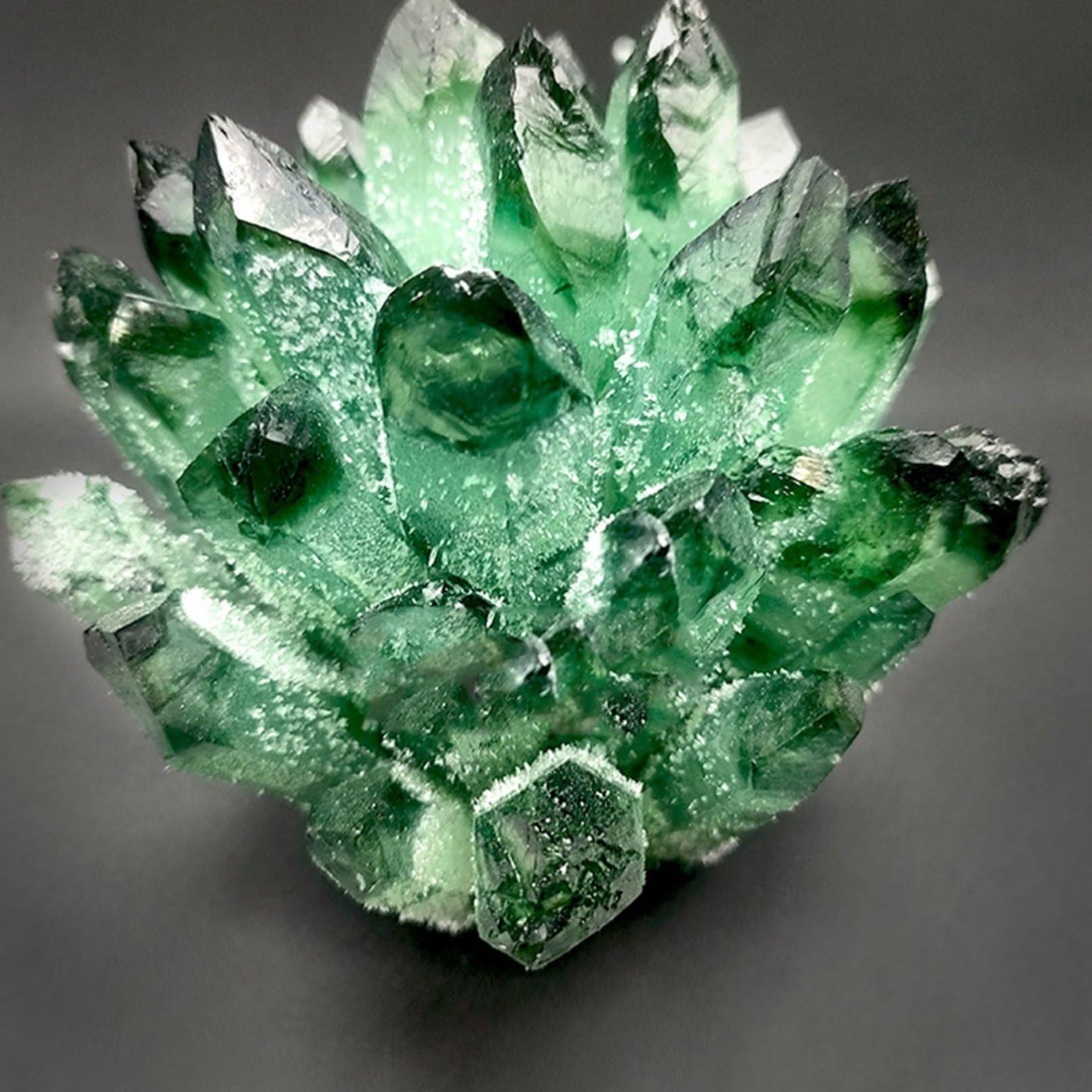 Amazon.co.jp: クリスタル 天然水晶 緑水晶 グリーン 天然石 六角柱