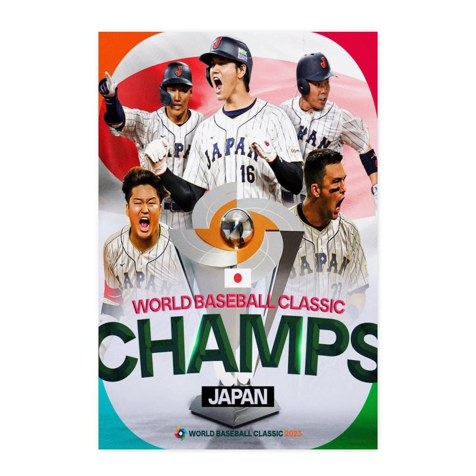 Amazon.co.jp: 2023 WBC 侍JAPAN 大谷翔平 優勝おめでとう ポスター