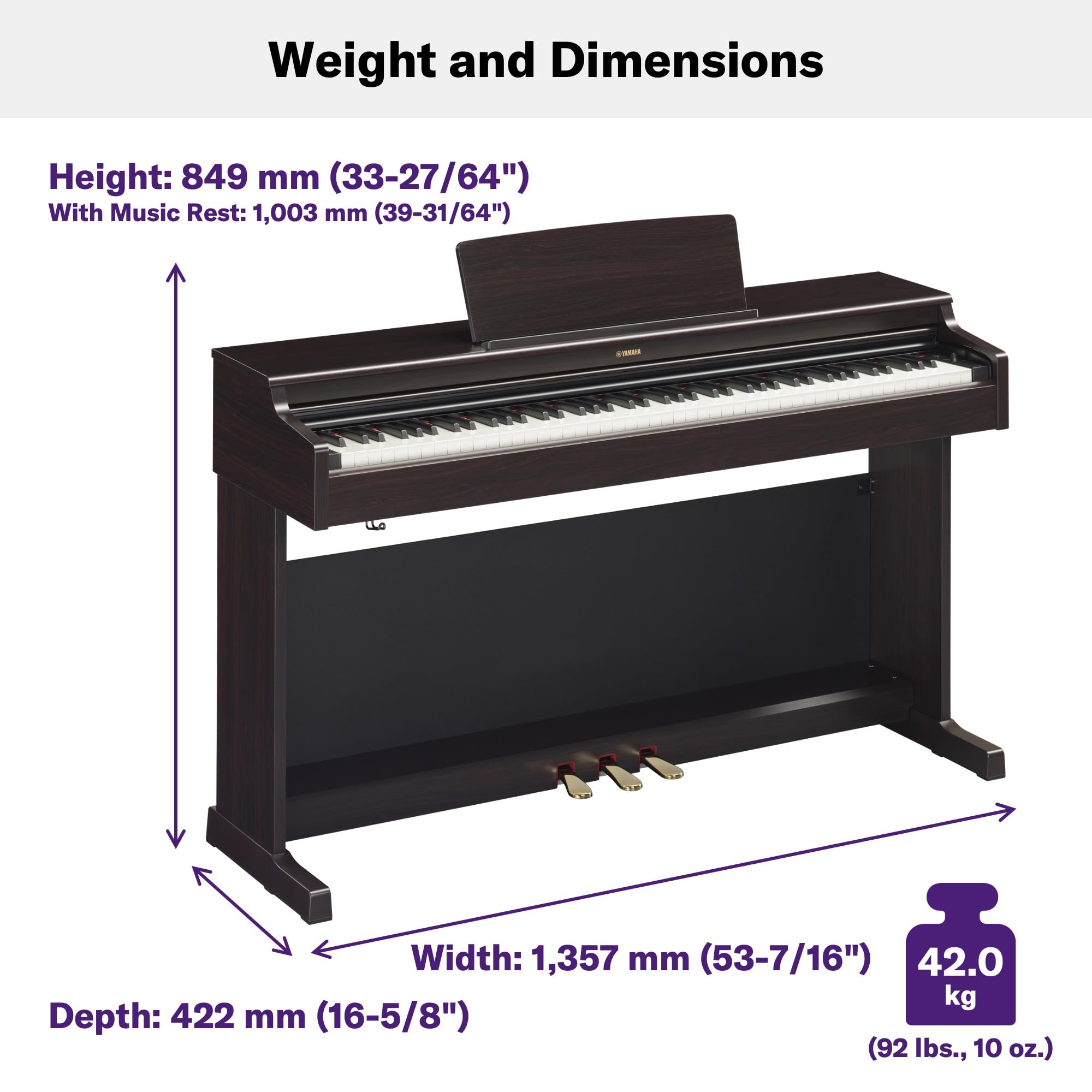 Amazon.com: Yamaha YDP165 Console Digital Piano with Weighted 88
