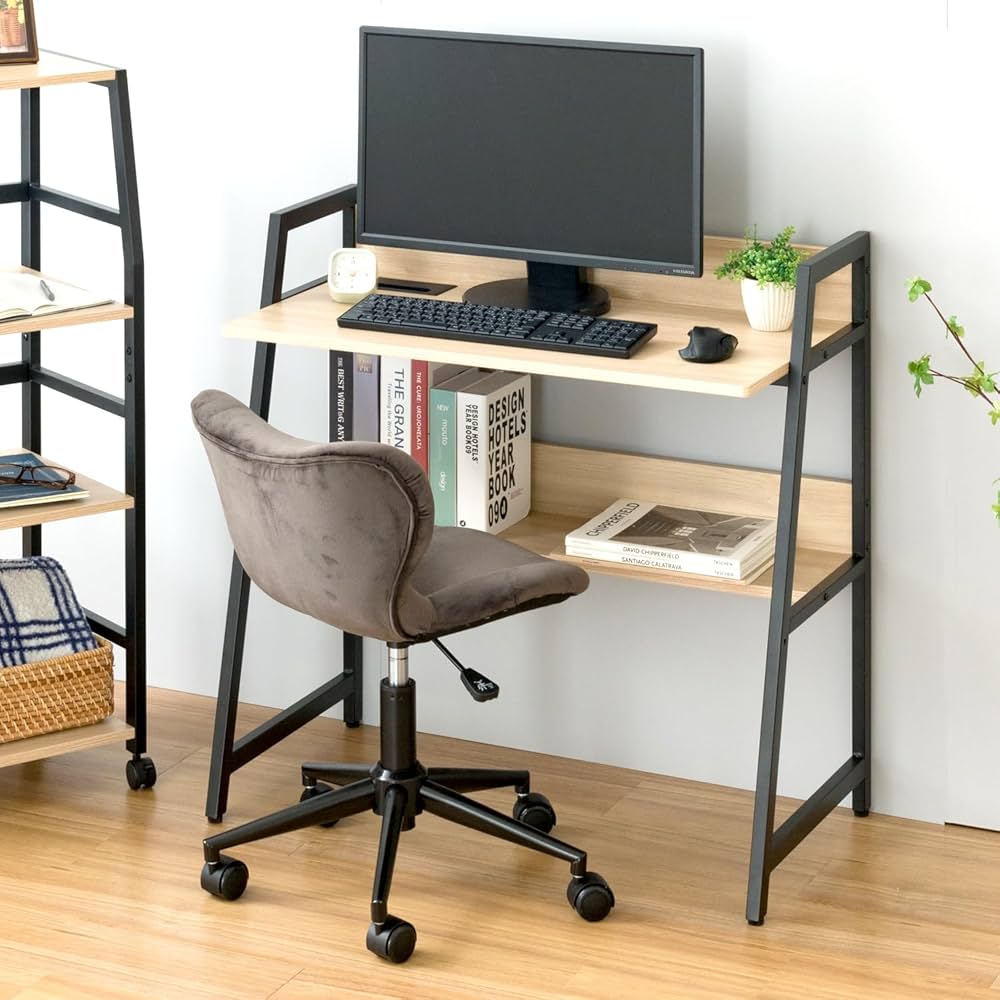 Amazon.co.jp: ドウシシャ コンパクト2WAYデスク 幅85 2通りの「座る