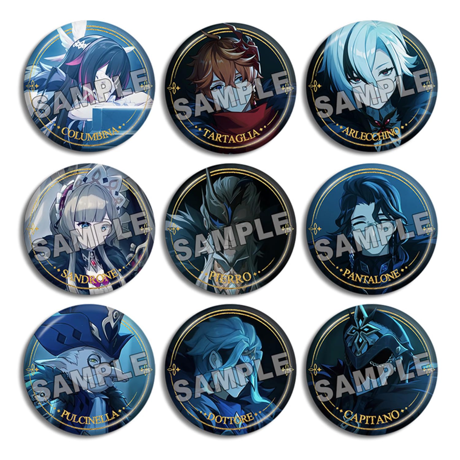 Amazon.co.jp: 原神 バッジ 召使 アルレッキーノ 少女 コロンビーナ