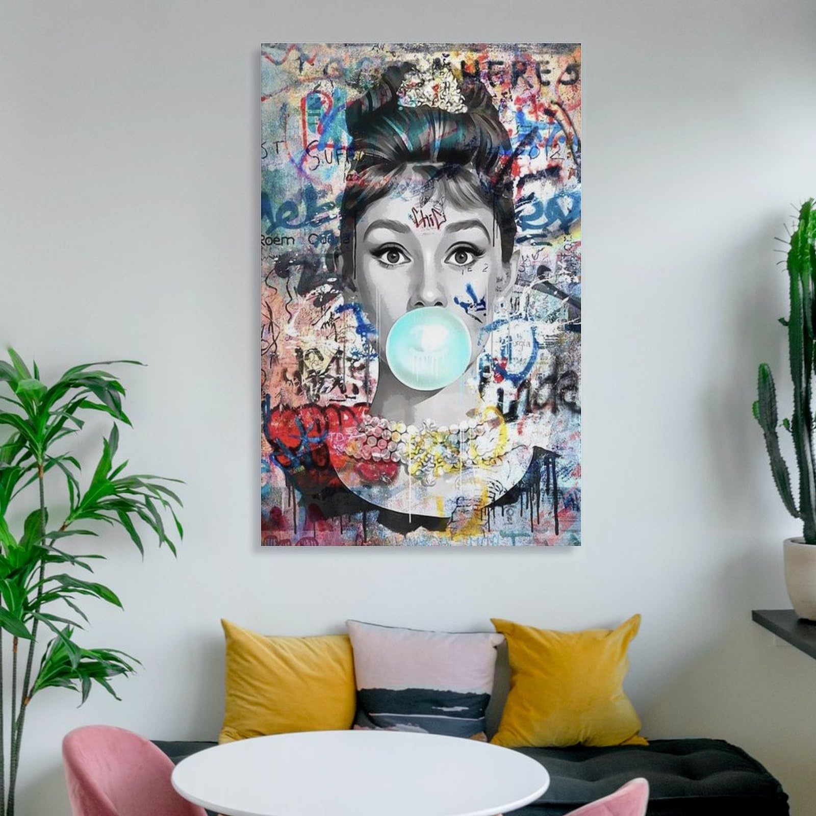 Amazon.co.jp: アートパネル 背景絵画 オードリー ヘップバーン