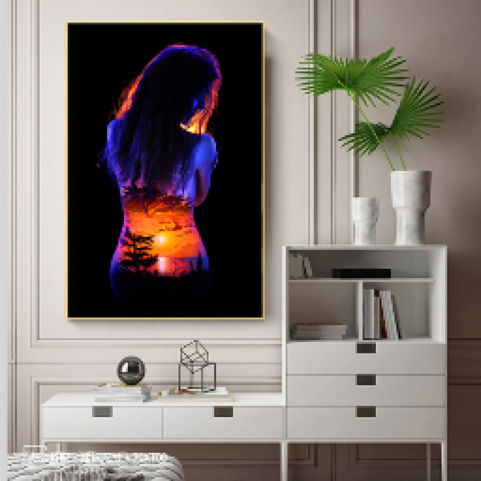 Amazon.co.jp: セクシーな女性のボディーアート壮大なボディスケープ