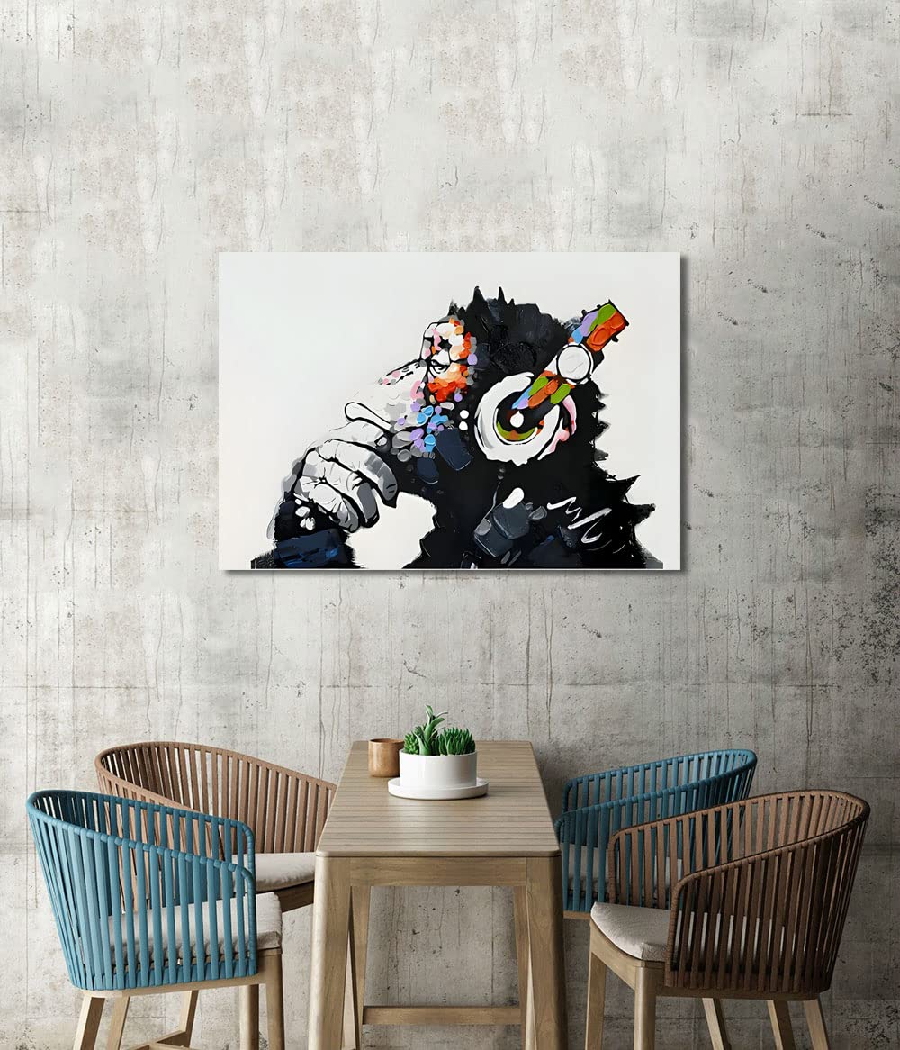 Amazon.co.jp: 『音楽を聴いている猿』 バンクシー Banksy ポスター