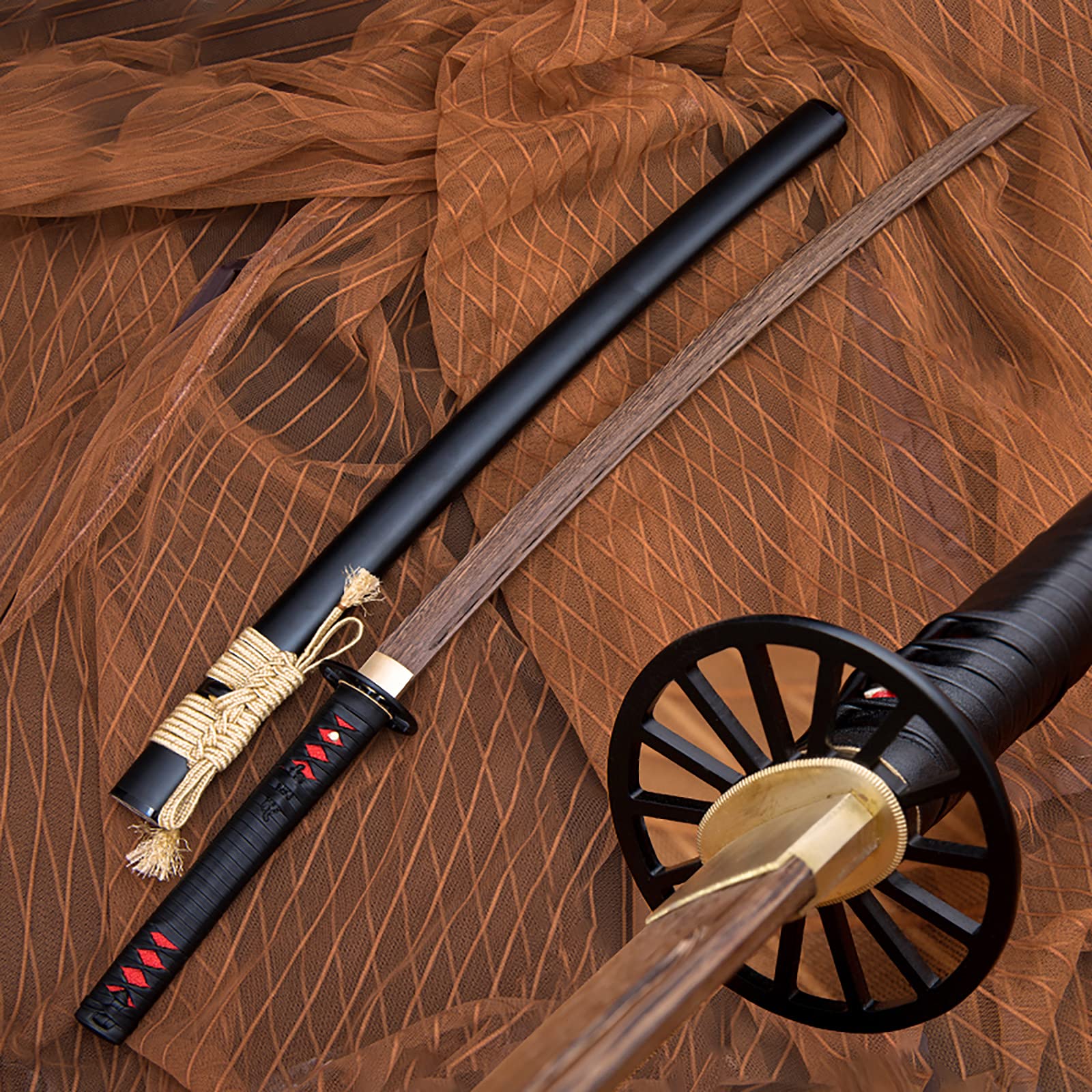 Amazon.co.jp: ローズウッドブレード木刀、刀付き手作り木製刀、剣道