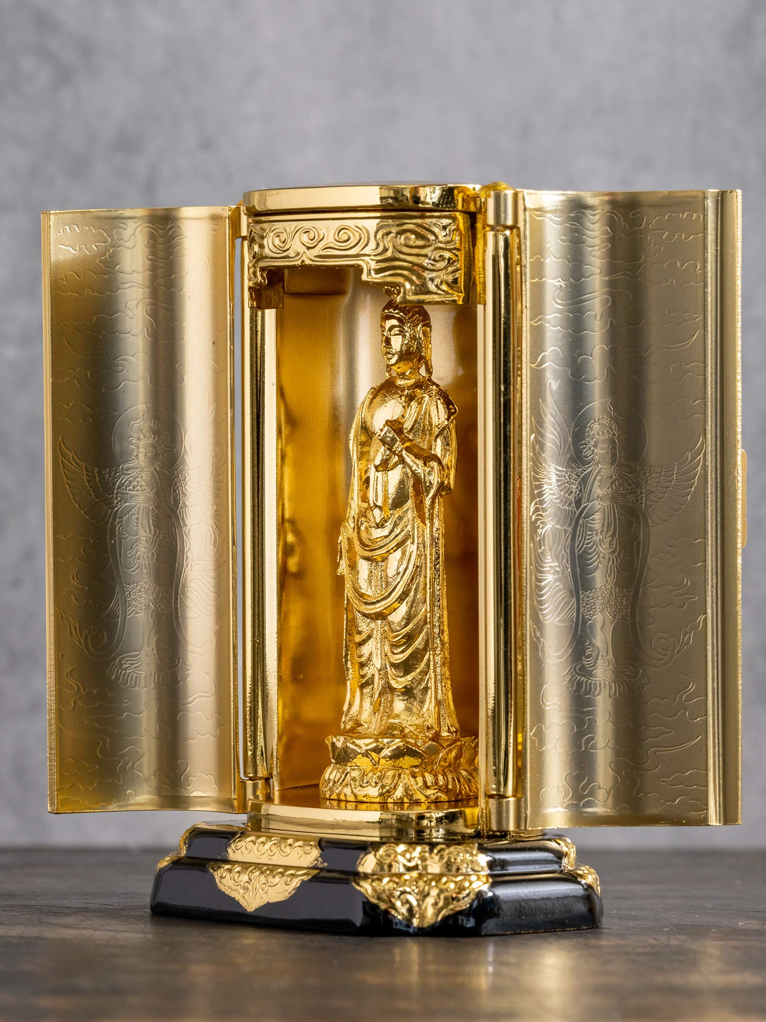 十一面観音菩薩像【極小】#406 厨子入り 木彫 仏像 十一面観音