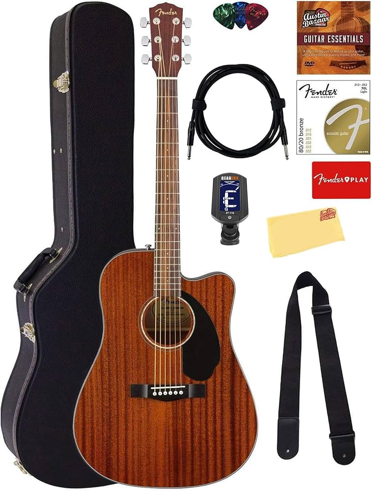 Amazon.com: Fender CD-60SCE Solid Top Dreadnought Acoustic