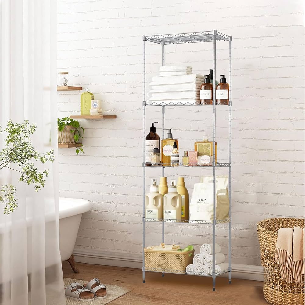 Amazon｜5段スチールラック 棚 メタルラック 耐荷重200kg 収納ラック