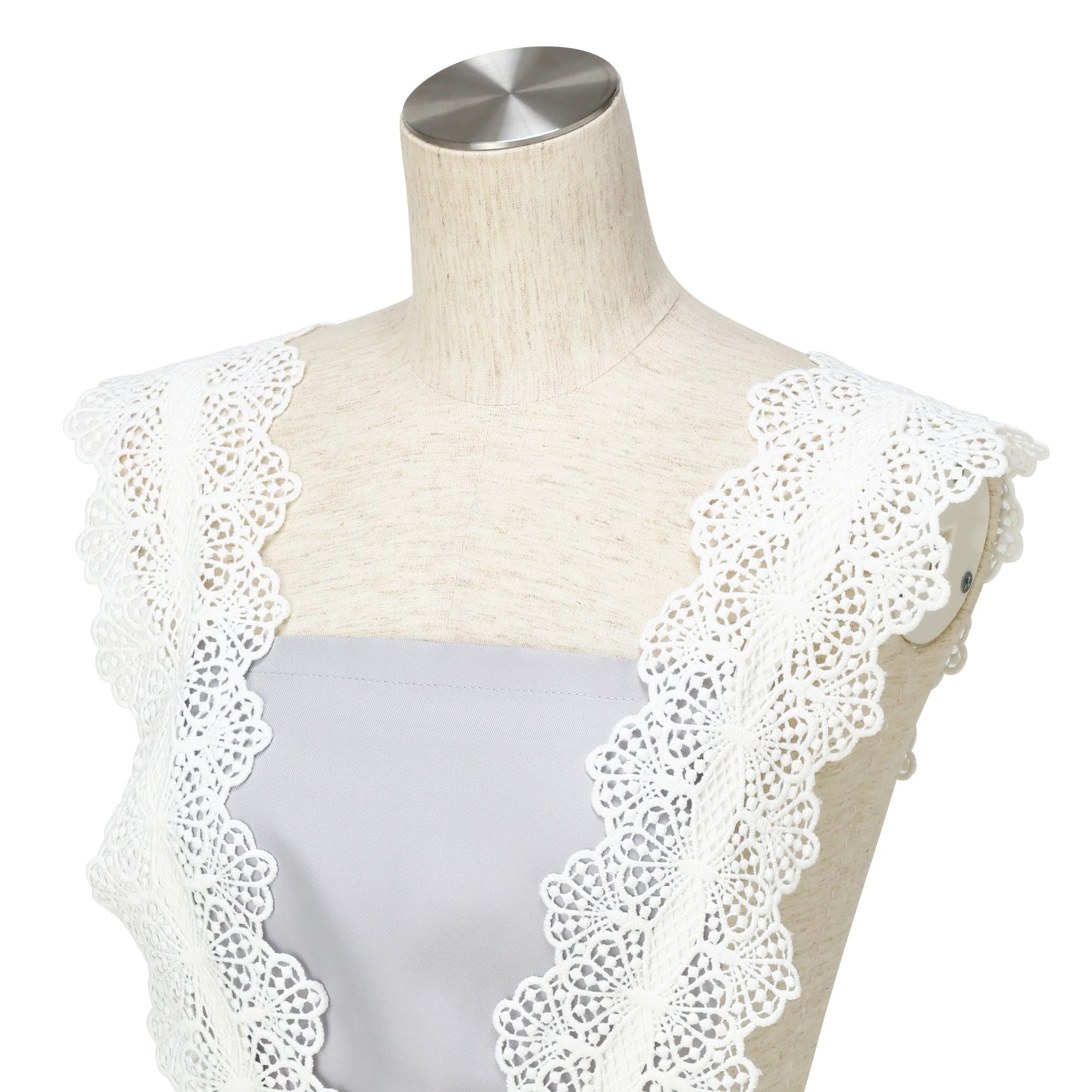 Amazon｜Francfranc フランフラン レース フルエプロン グレー