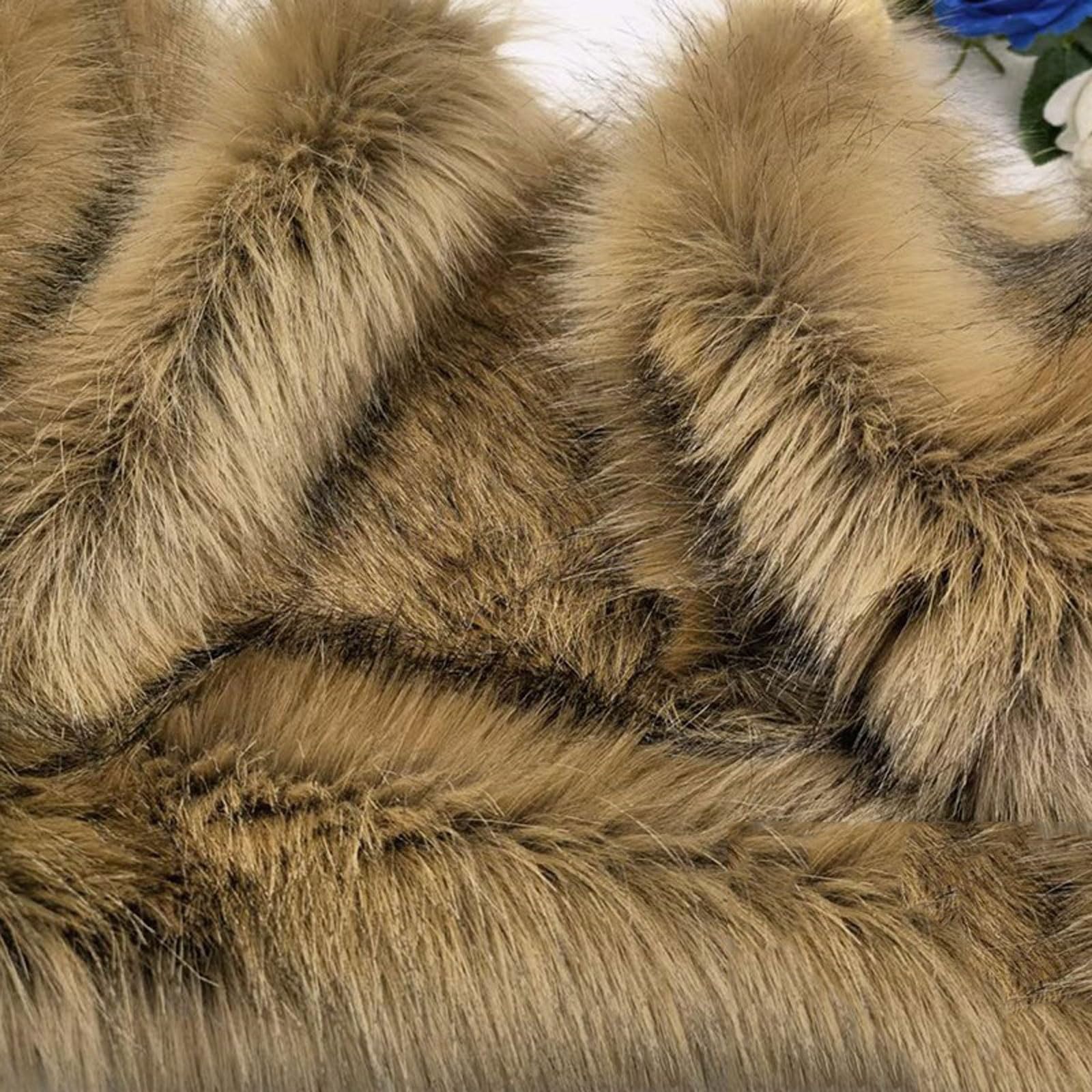 Amazon | 柔らかく シャギーフェイクファー生地 本物の動物の毛皮に似