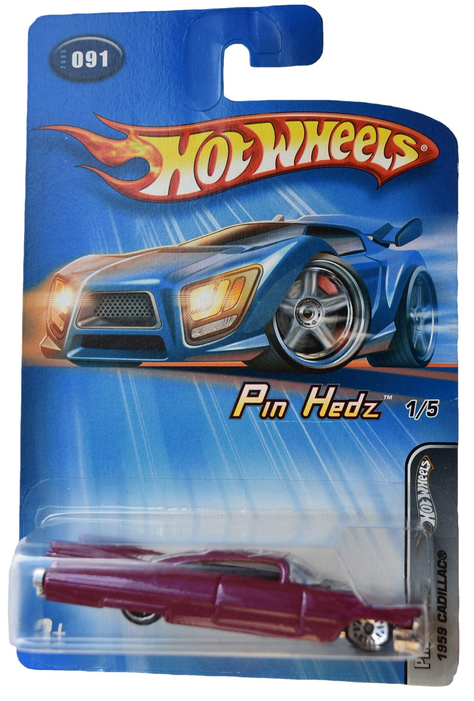 Amazon.com: Hot Wheels Pin Hedz 1/5 1959 Cadillac #91, Magenta