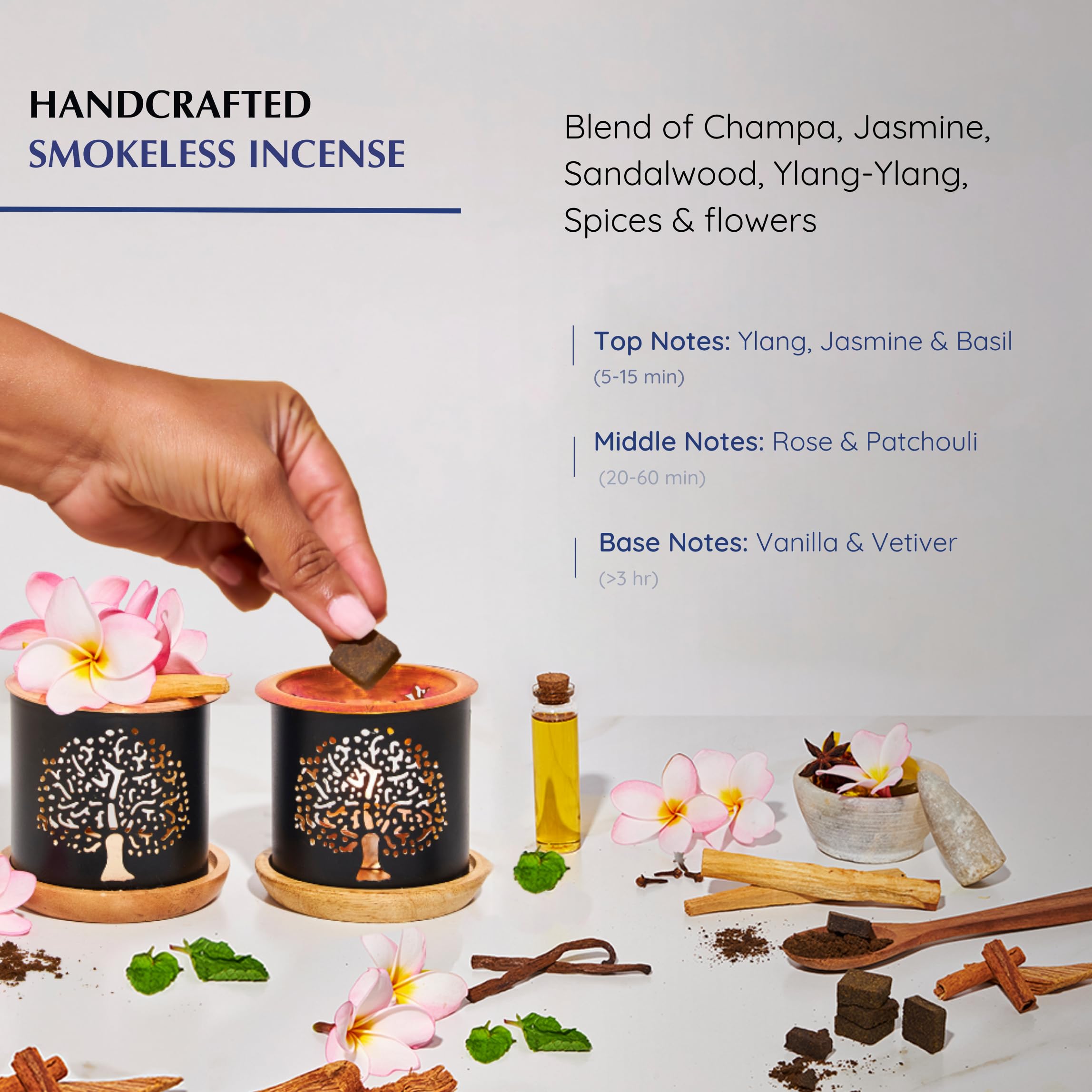 Amazon.com: Nag Champa Incense Bricks (2 x 9 Bricks) & Tree of