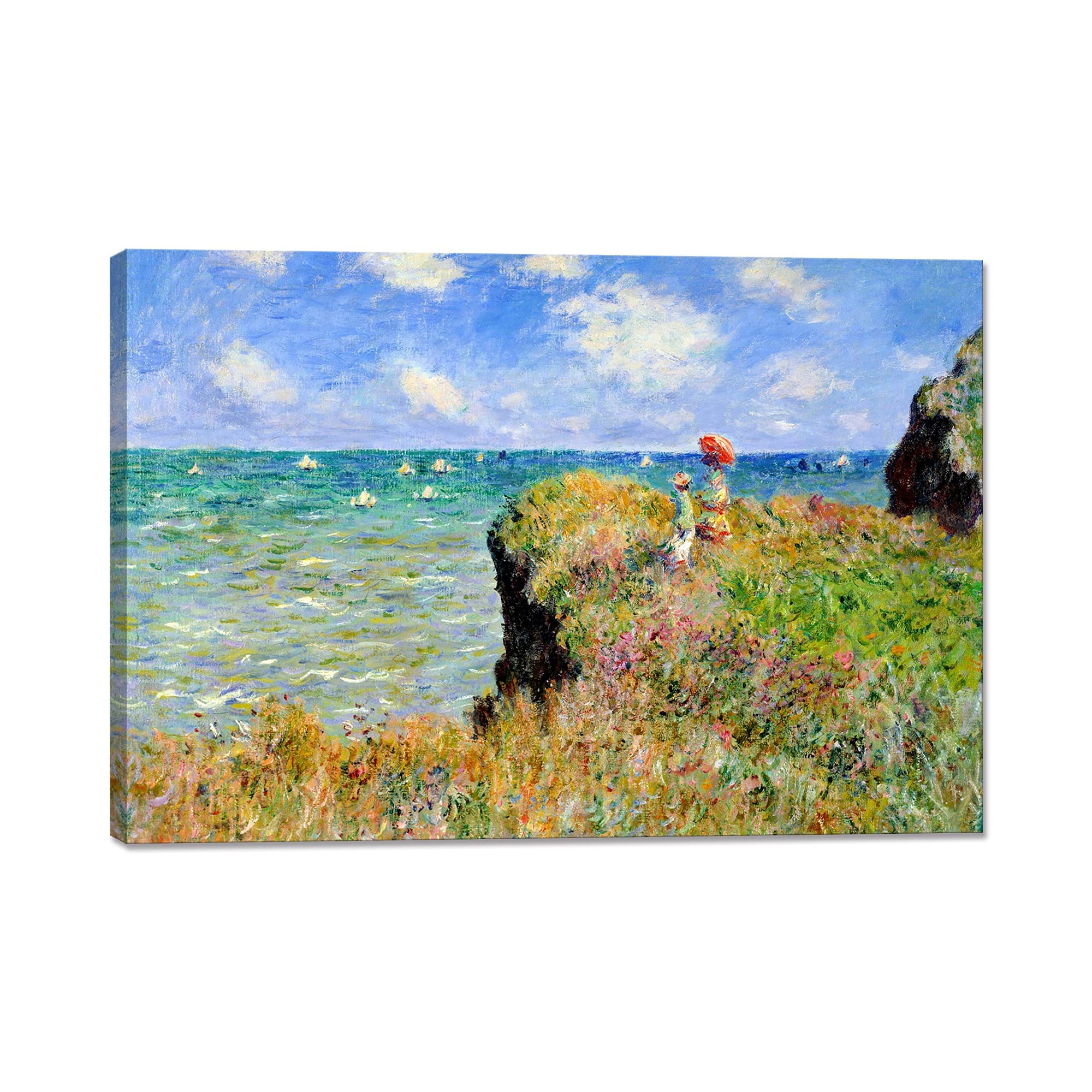 Amazon.co.jp: クロード・モネ アートパネル 『プールヴィルの断崖の上