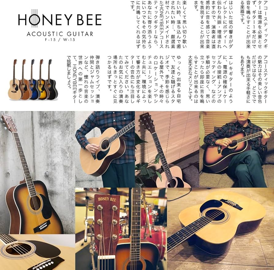 Amazon | HONEY BEE ハニービー アコースティックギター ウエスタン