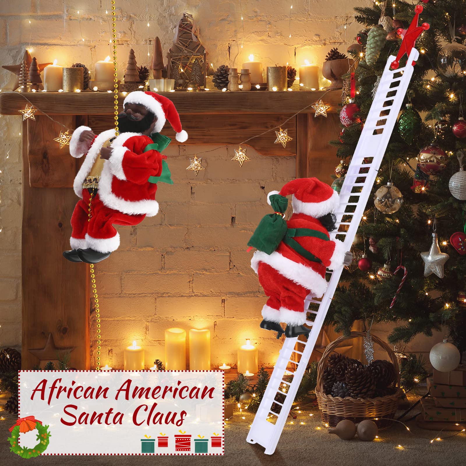 Amazon.co.jp: 電動クライミングはしご サンタクロース ブラックサンタ