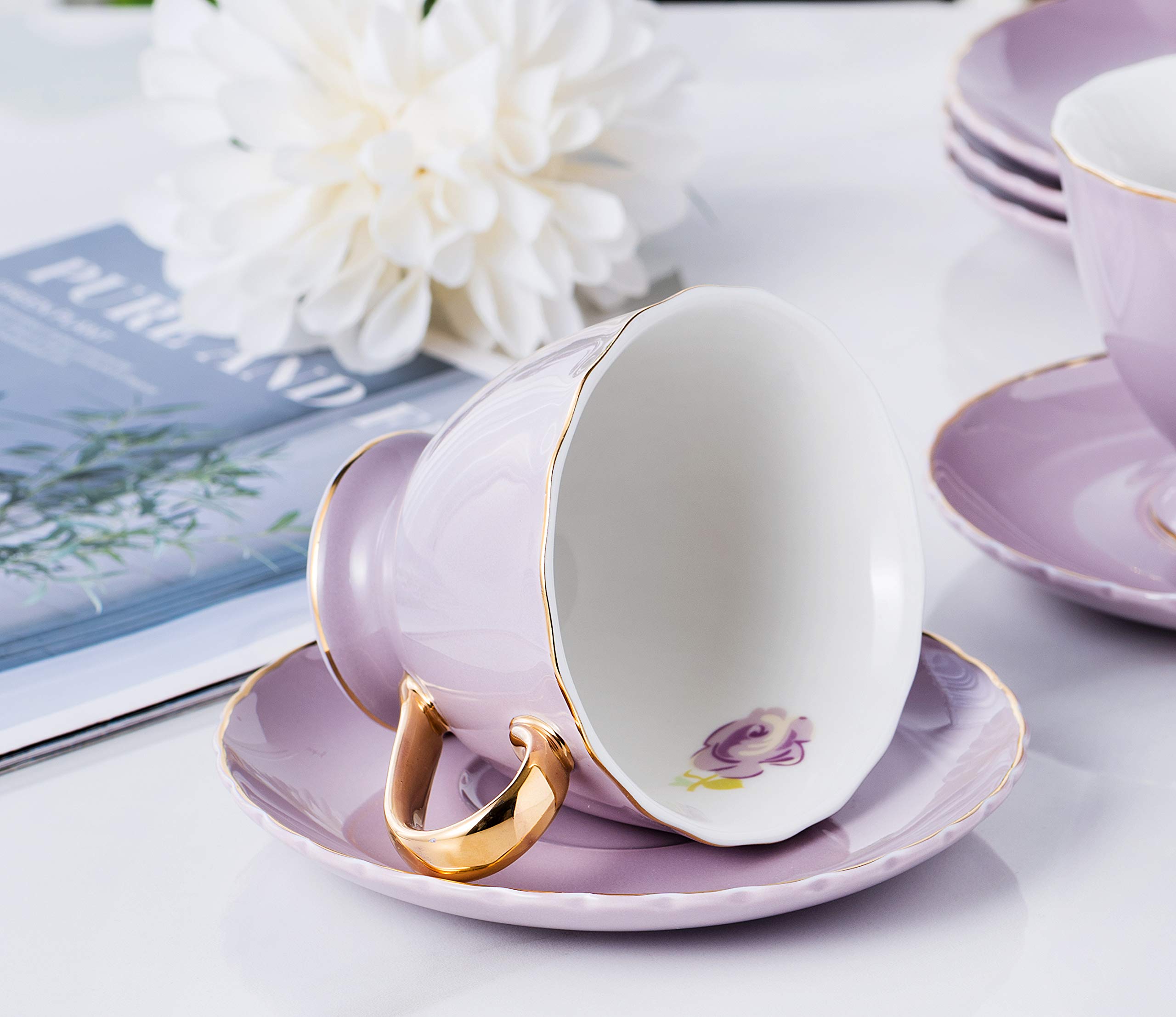 Amazon.com | Jusalpha® Porcelain Tea Cup and Saucer Coffee Cup Set
