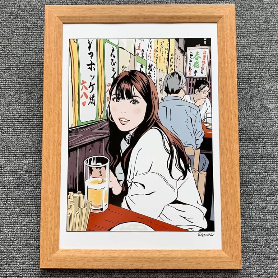 Amazon.co.jp: □江口寿史『馬場ふみかのふみかける N』B5サイズ額入り