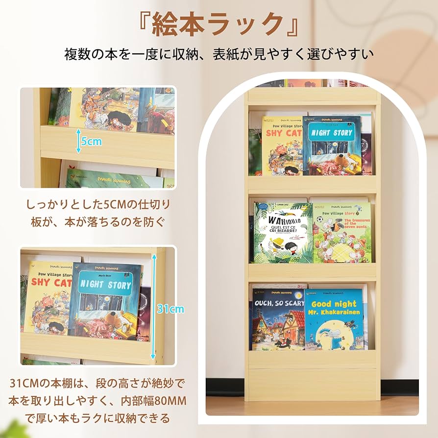 Amazon｜OSJ 本棚 薄型 隙間収納 スリム 隙間ラック 絵本ラック 書籍