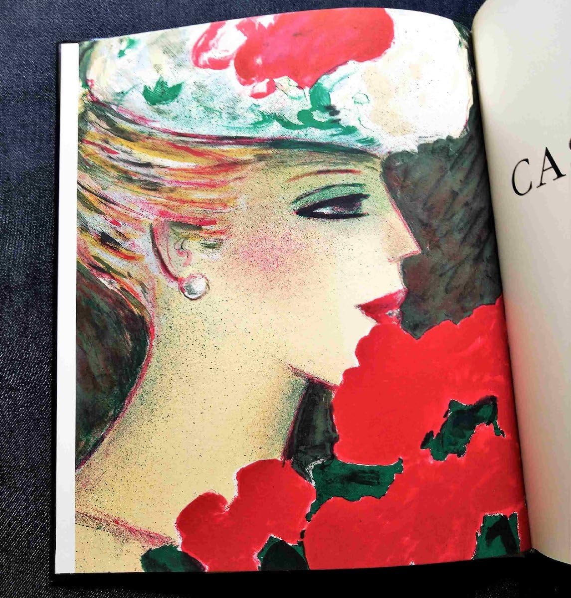 カシニョール（Cassigneul）、ピンクのスカーフの婦人、希少な画集より