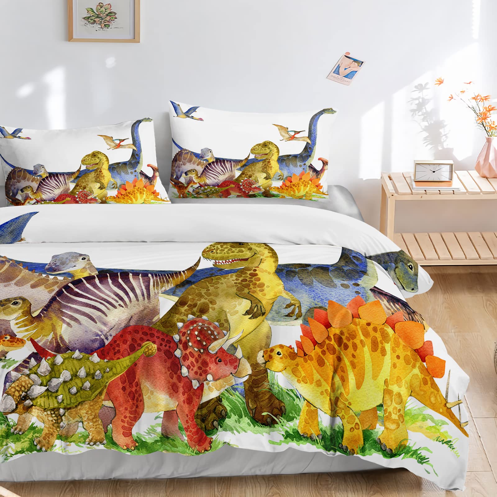 Amazon｜布団カバー かわいい 恐竜寝具セット男の子用ツインサイズ