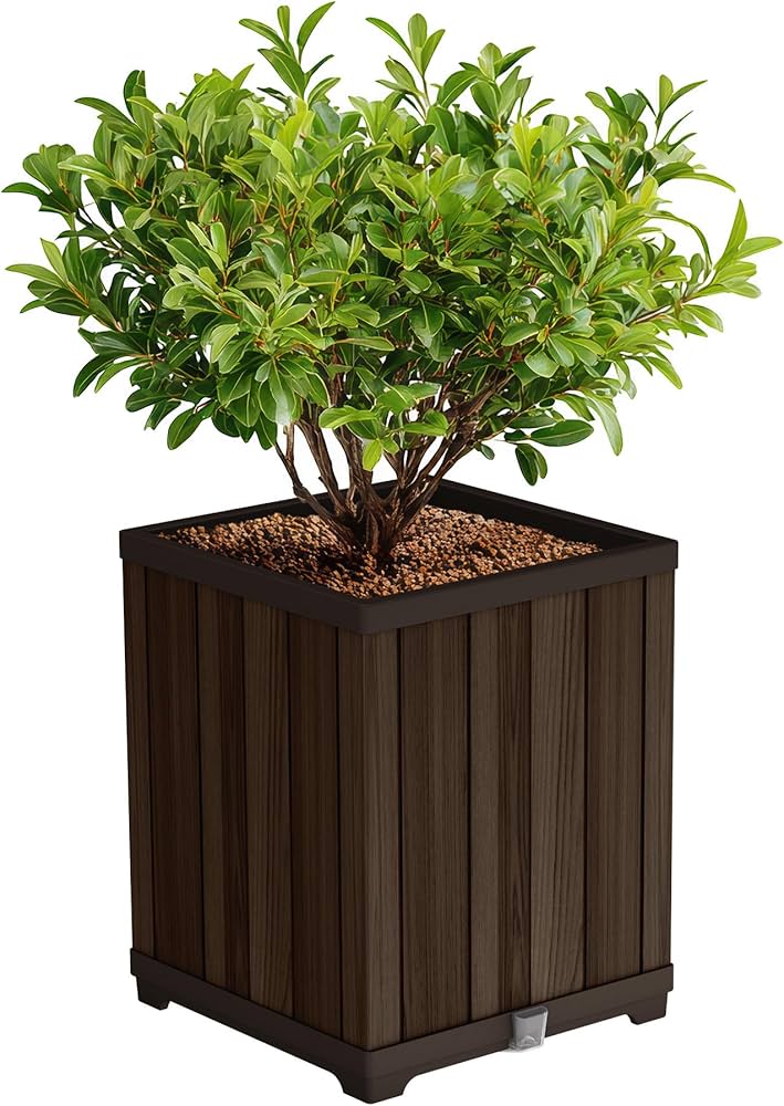 Amazon.com : Keter Signature 21.6 Inch Tall Square Large Wood Look