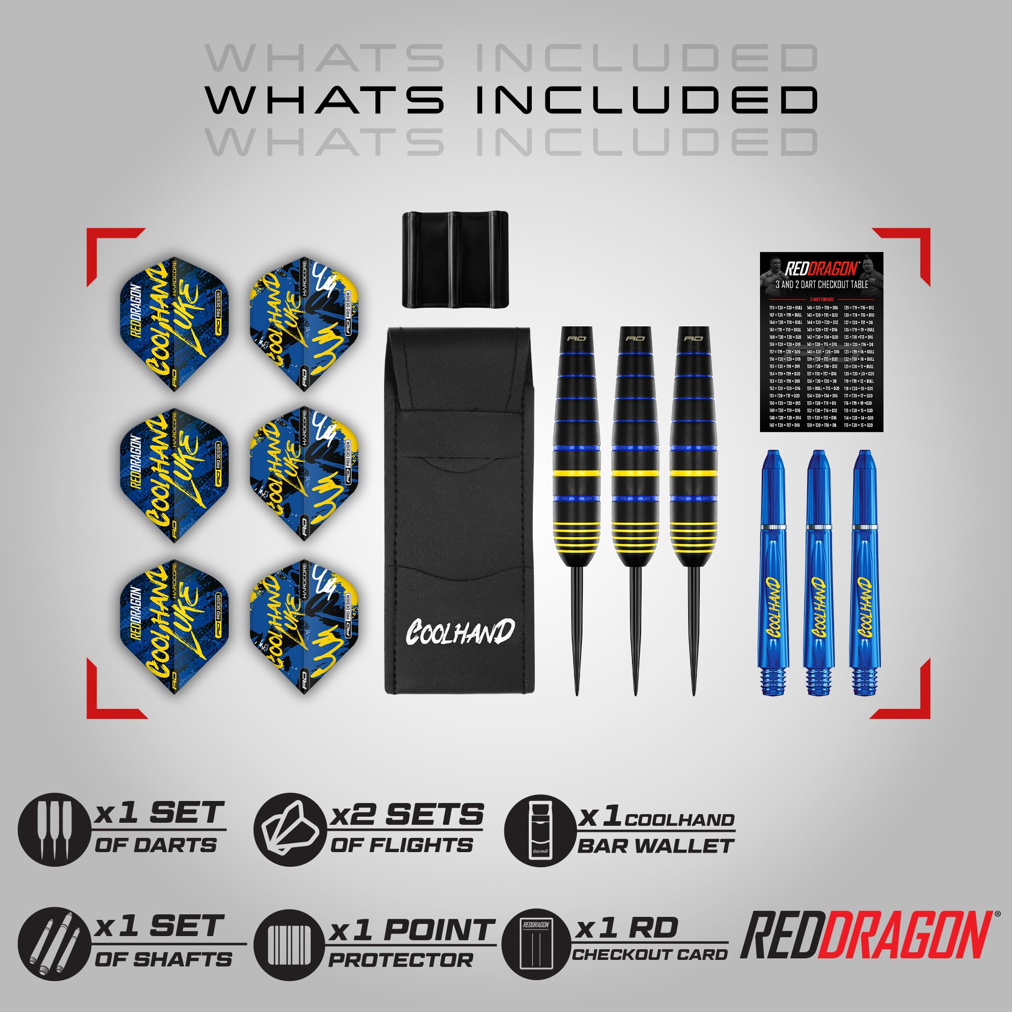 RED DRAGON Luke Humphries Coolhand 22g Brass Darts Set with