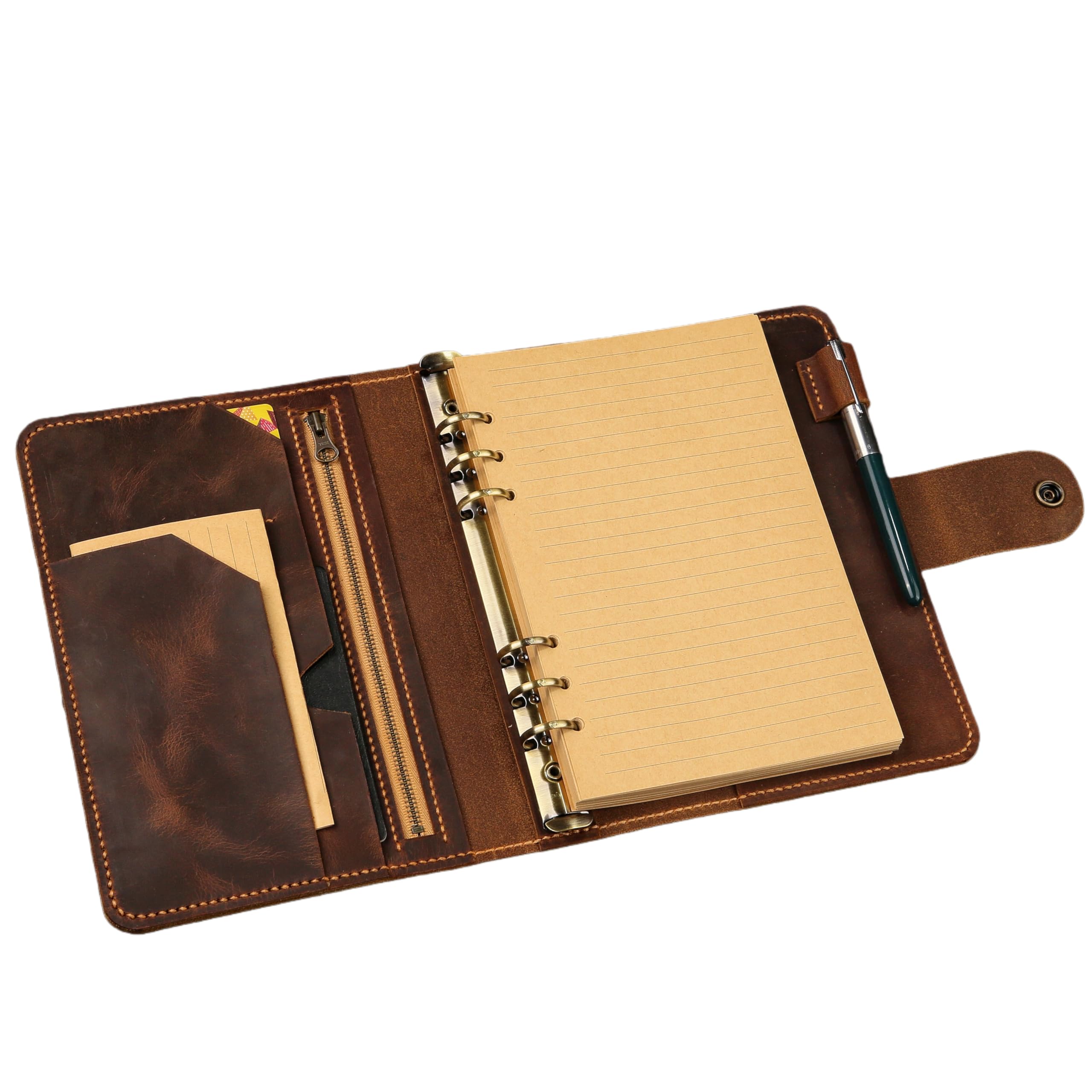 Amazon.co.jp: レザー システム手帳 A5 本革 直径2cmリング 6穴