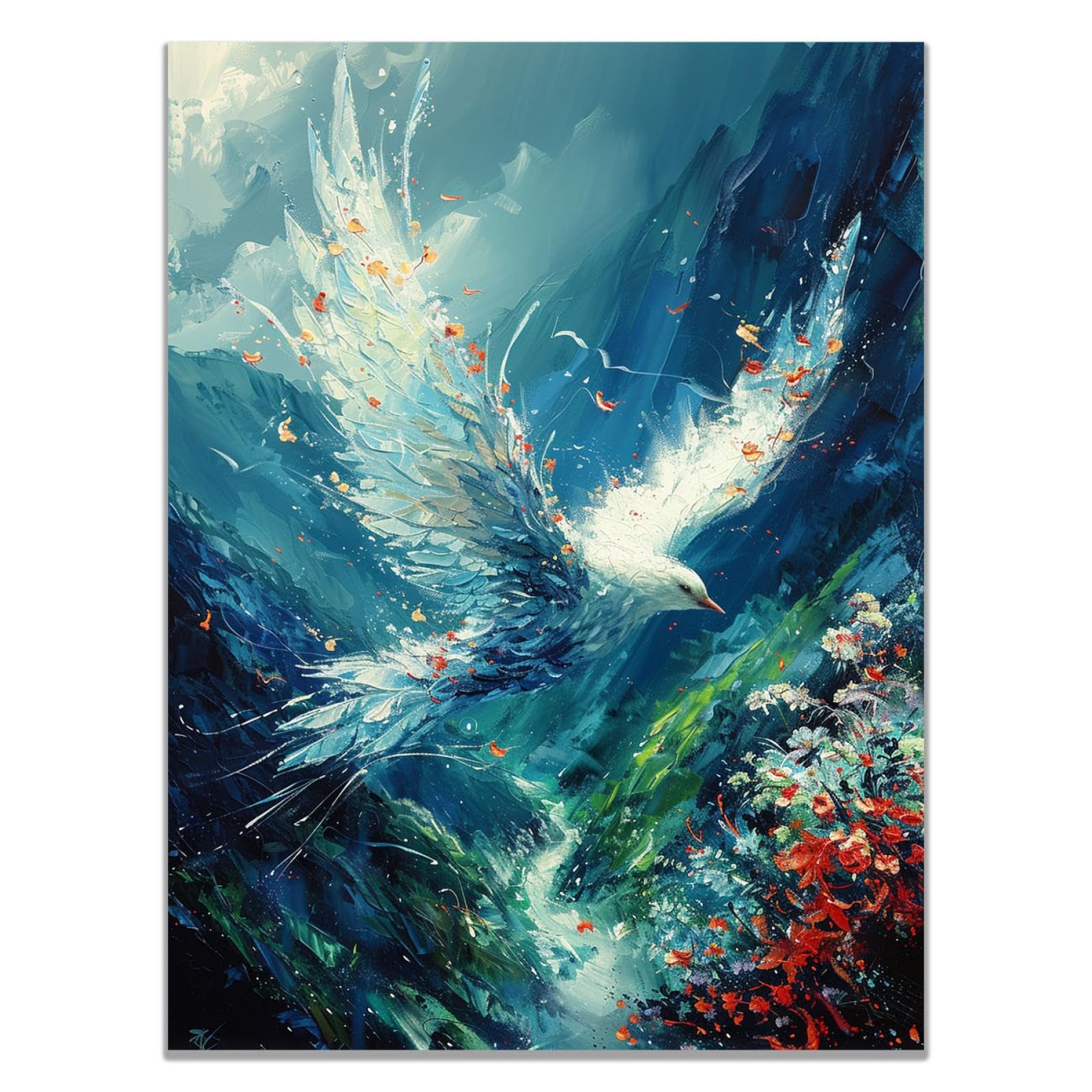 Amazon.co.jp: SHYAMIC アートパネル 抽象 飾り絵画, 自然の中を飛ぶ