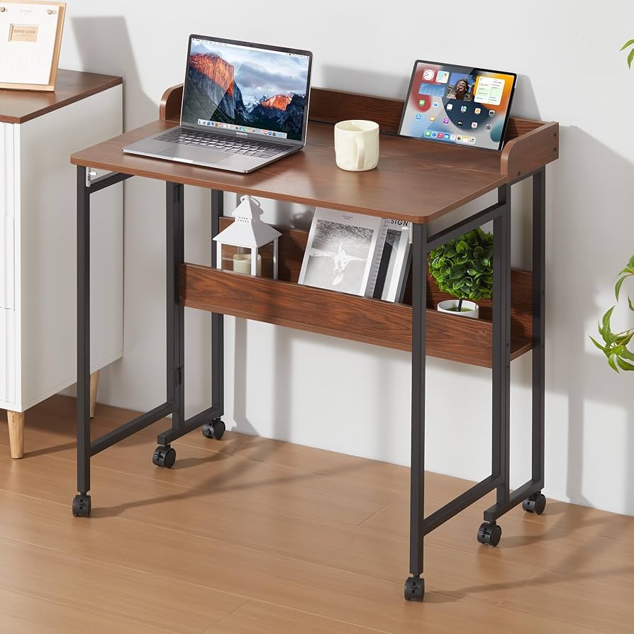 Amazon | KITHOME パソコンデスク 折りたたみデスク キャスター付き 幅