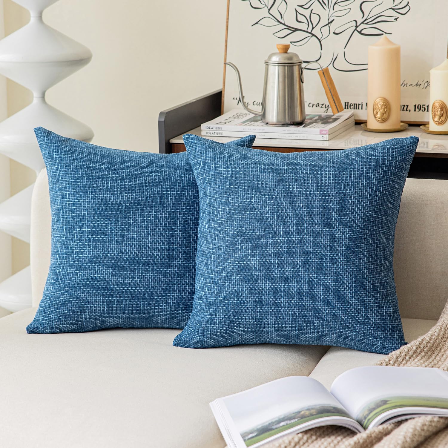 Amazon.com: Kevin Textile Throw Pillow Covers, Faux Linen Home