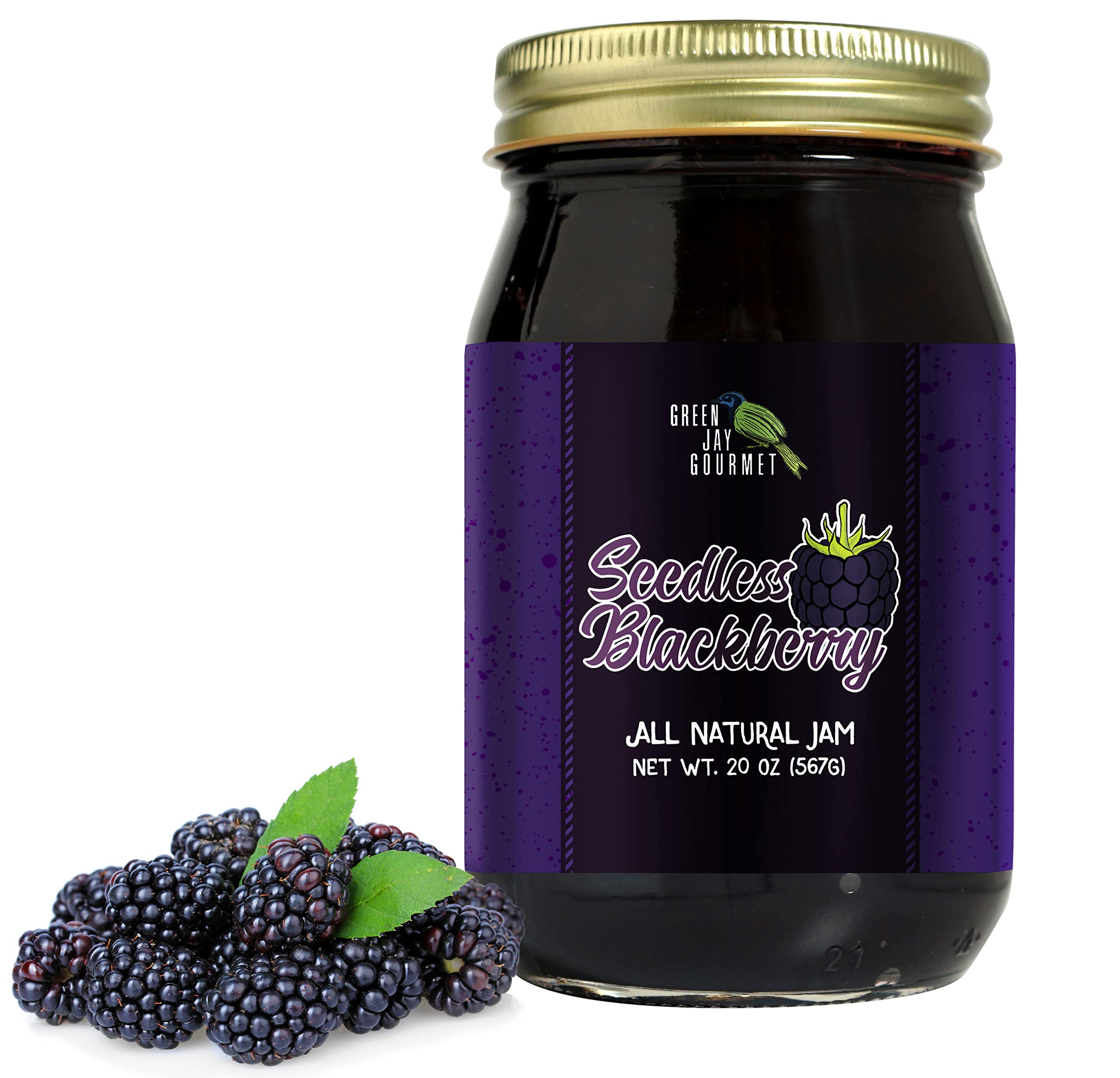 Amazon.com: Green Jay Gourmet Seedless Blackberry Jam - All