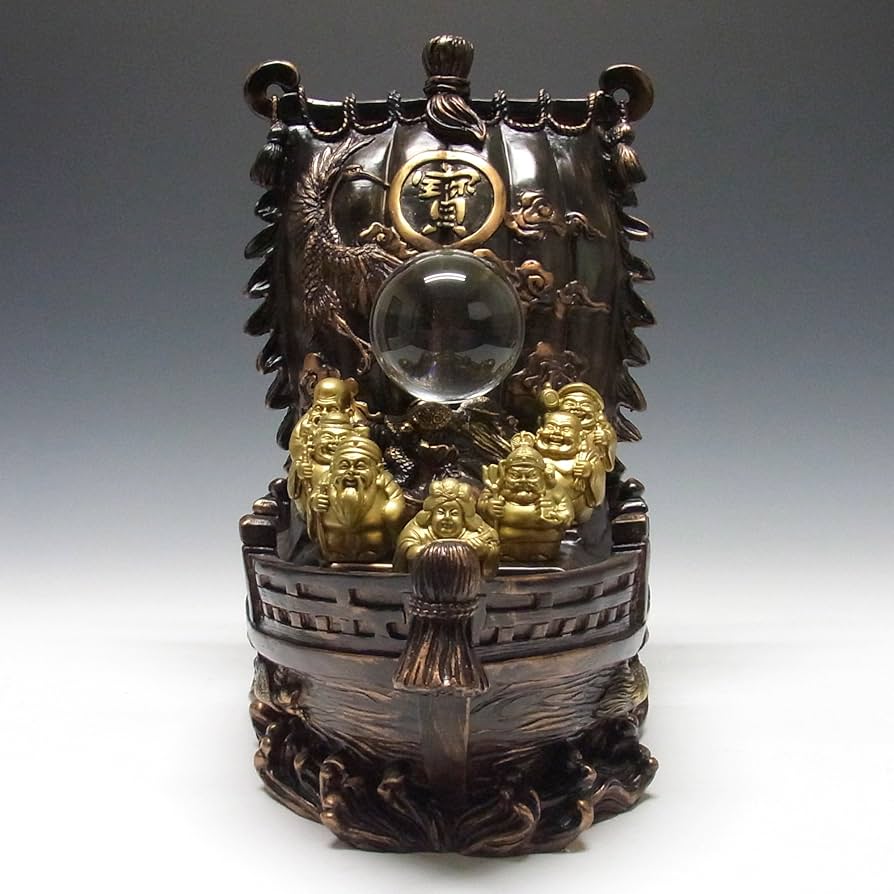 Amazon.co.jp: 七福神 宝船 置物 高さ40cm 開運 縁起物 : ホーム＆キッチン