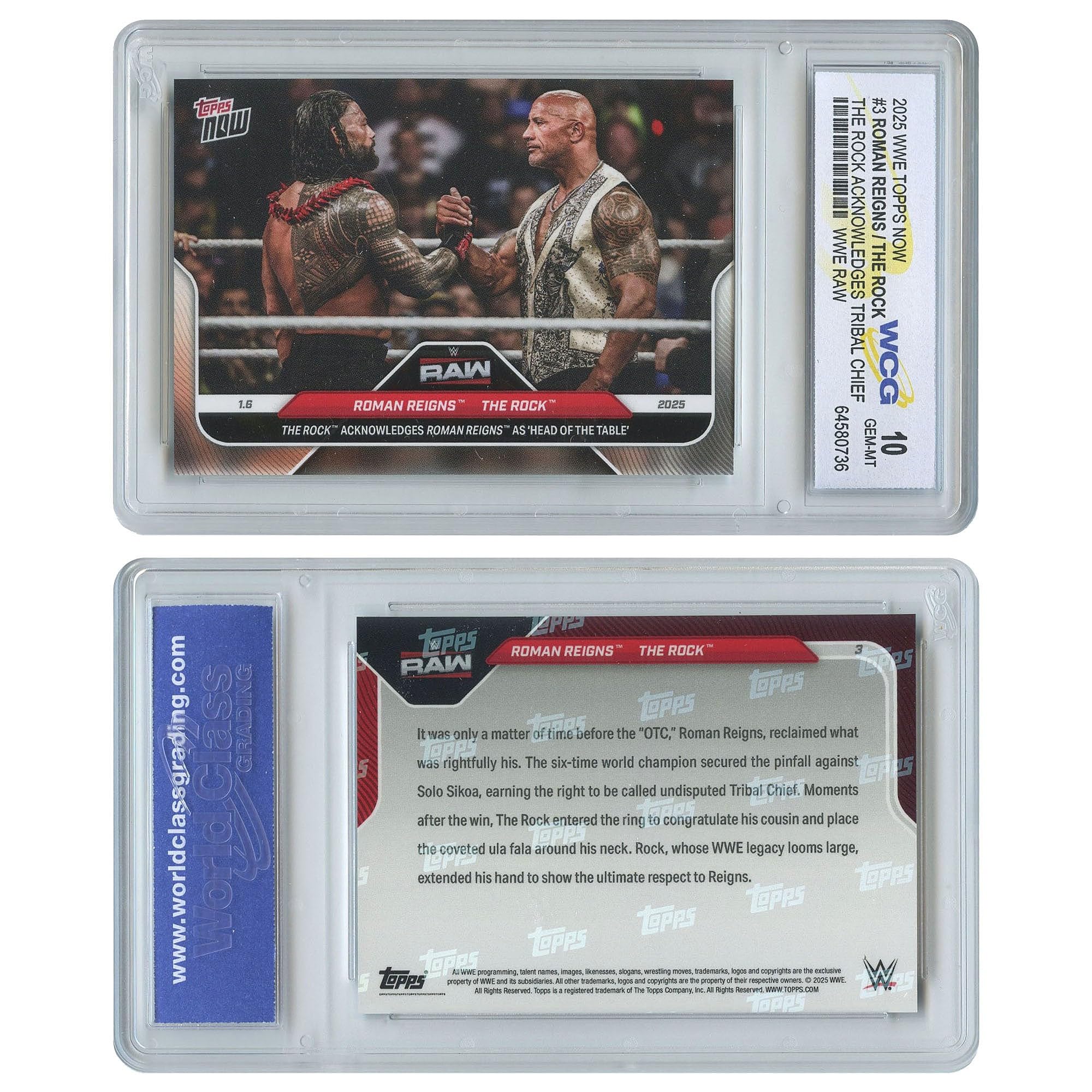 Amazon.com: 2025 WWE Topps Now Roman Reigns/The Rock Tribal Chief