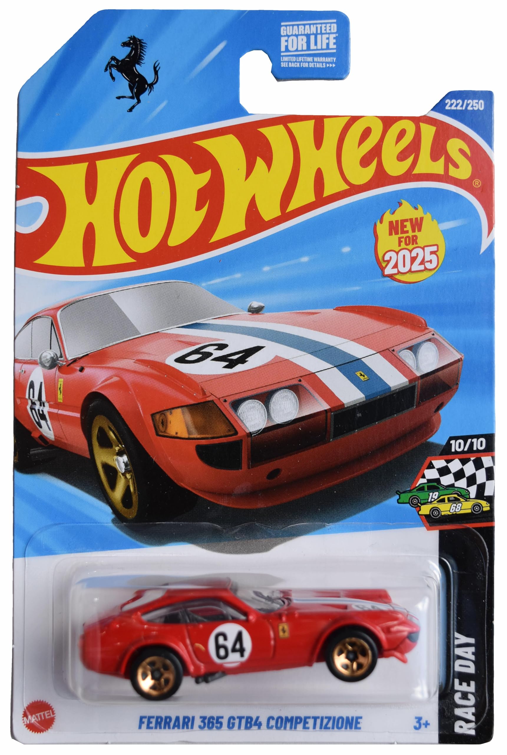 Amazon.com: Hot Wheels Ferrari 365 GTB4 Competizione, Race Day 10